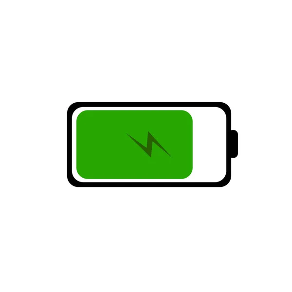 Device icon with green zapper that is charged at the moment. horizontal charged — Stock Vector