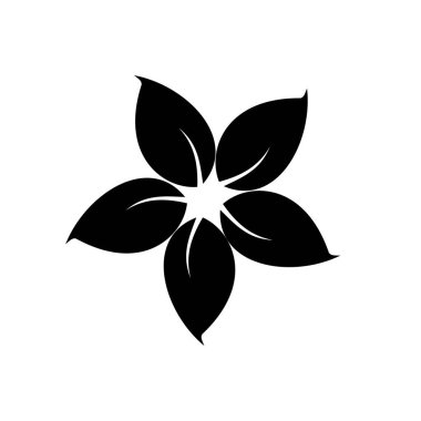 Çiçek simge siyah silüeti