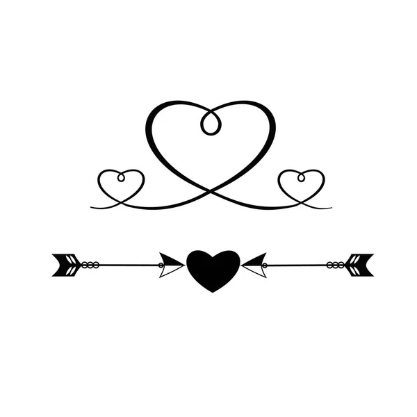 心与箭的恋人，图标，标志，日古董邮票矢量 — 图库矢量图片