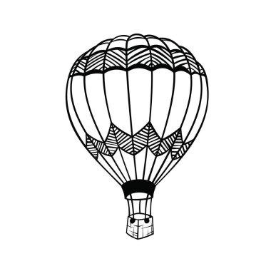 Retro sıcak hava balonu simgesini, vektör