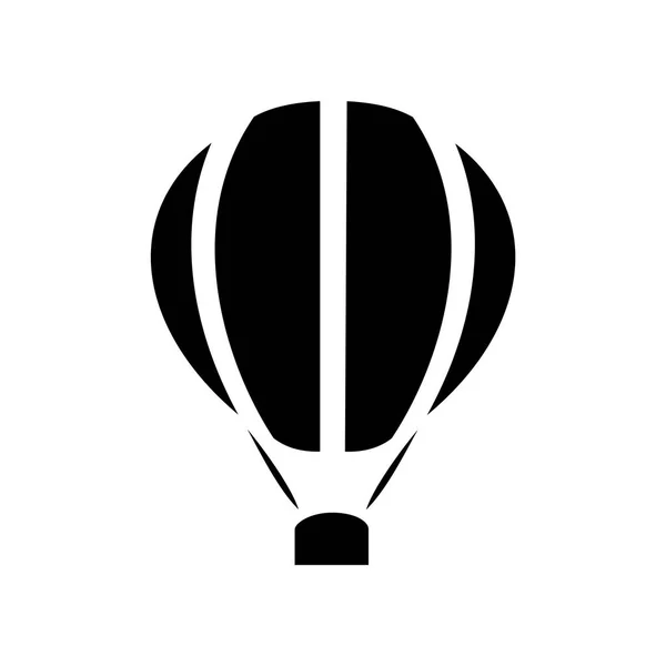Czarna sylwetka gorącym powietrzem balon ikona, proste wektor znak — Wektor stockowy
