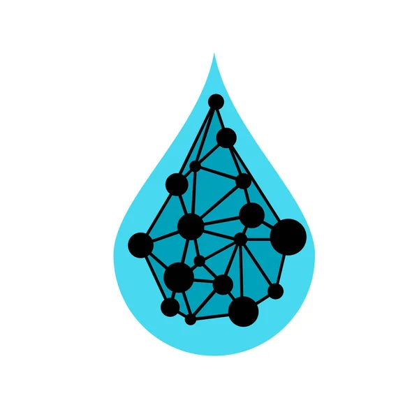 Abstrakte blaue glänzende Wassertropfen Hintergrund, kreatives Konzept, Mosaik Wassertropfen, Symbol, Schild, Logo — Stockvektor