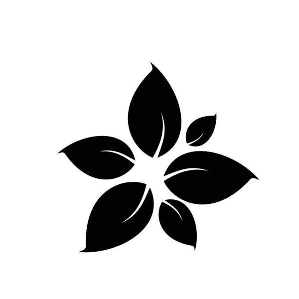 Silueta negra del icono de la flor, vector, logotipo — Archivo Imágenes Vectoriales