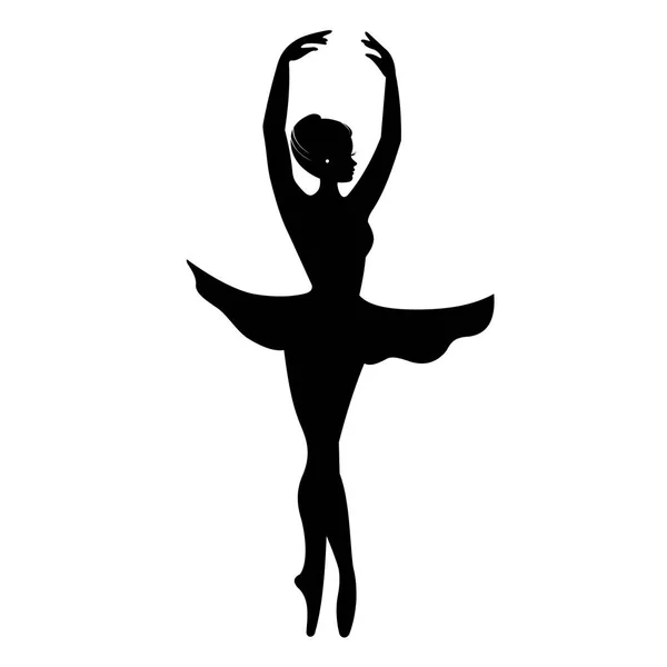 Zarif balerin vektör silüeti. Dansçı simgesi. imzala. sembolü. logo