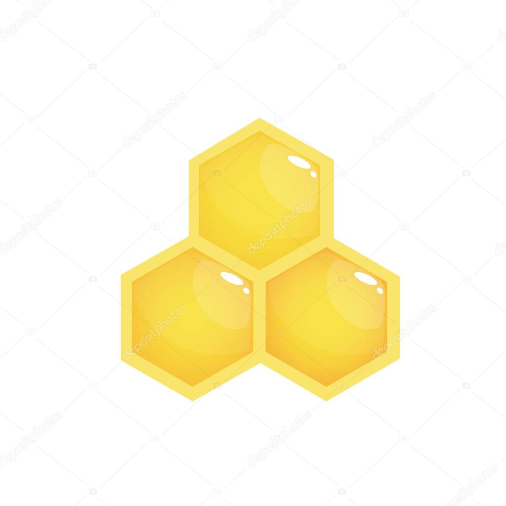 Realistic yellow beehive vector, fresh healthy organic honey vector illustration, logo, sign, symbol