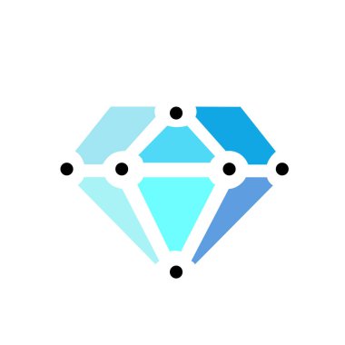 Parlak elmas logo, sapfir simgesi, taş işareti