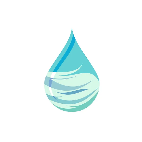 Leuchtend Blaues Wassertropfen Symbol Vektor Öko Symbol Aqua Logo — Stockvektor