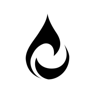 Siyah su damla simge vektör, aqua açılan resim, spa logosu