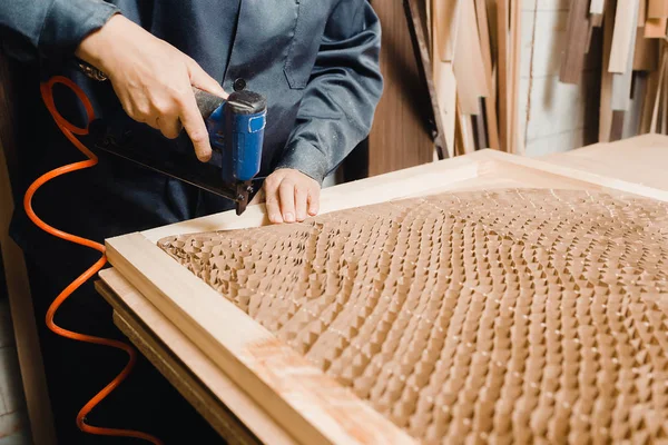 Assembly of the base of the door — Stock Photo, Image