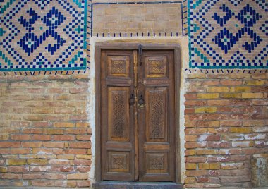 Oyma ahşap kapı,: Samarqand, Uzbekistan
