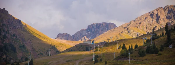 Tien Shan mountains Shymbulak ski resort at summer time, Almaty,