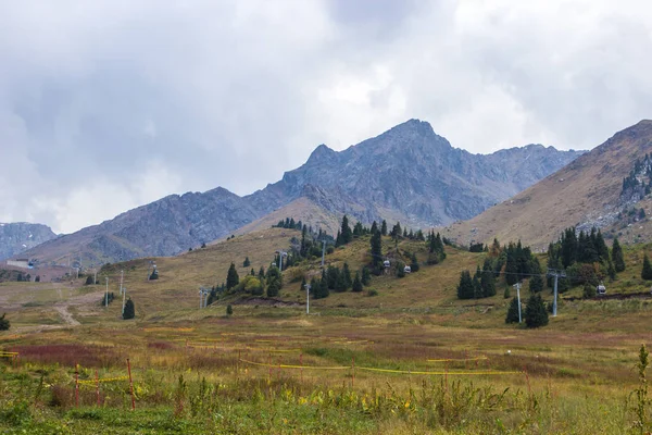 Tien Shan mountains Shymbulak ski resort at summer time, Almaty, — Stock Photo, Image