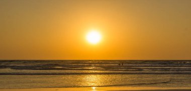 Umman Denizi, Hint Okyanusu, Arambol Beach, Goa, üzerinden günbatımı içinde