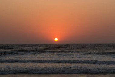 Umman Denizi, Hint Okyanusu, Arambol Beach, Goa, üzerinden günbatımı içinde