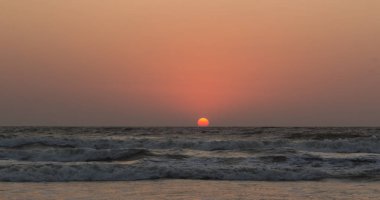 Umman Denizi, Hint Okyanusu, Arambol Beach, Goa, üzerinden günbatımı içinde