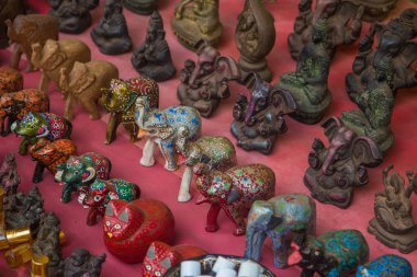 Hediyelik eşya Arambol ana yol, Kuzey Goa, Hindistan