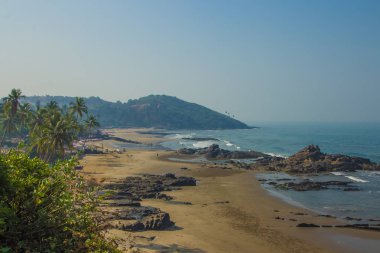 Vagator Beach Kuzey Goa, Hindistan havadan görünümü
