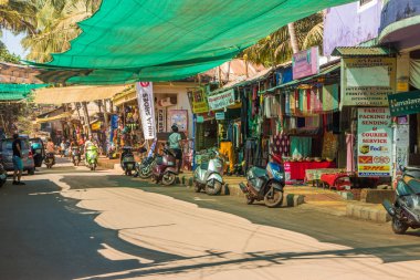 Goa, Hindistan - 1 Mart: Main road Arambol Goa Tarih 1 Şubat 2017