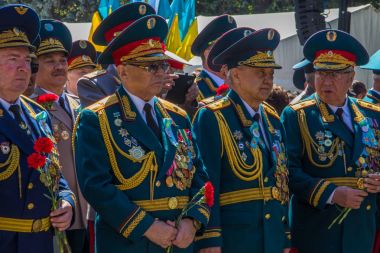 ALMATY, KAZAKHSTAN - MAY 9: Victory Day celebration (victory in  clipart