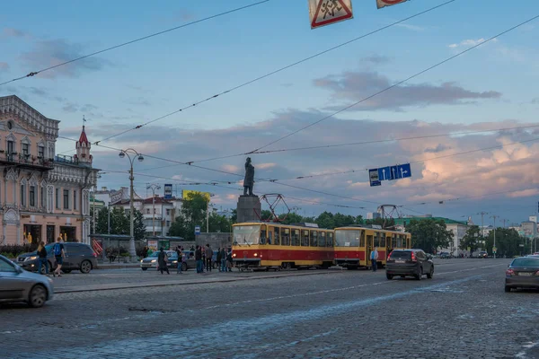 Yekaterinburg Rusia Julio 2017 Plaza Central Avenida Lenin Calle Centro —  Fotos de Stock