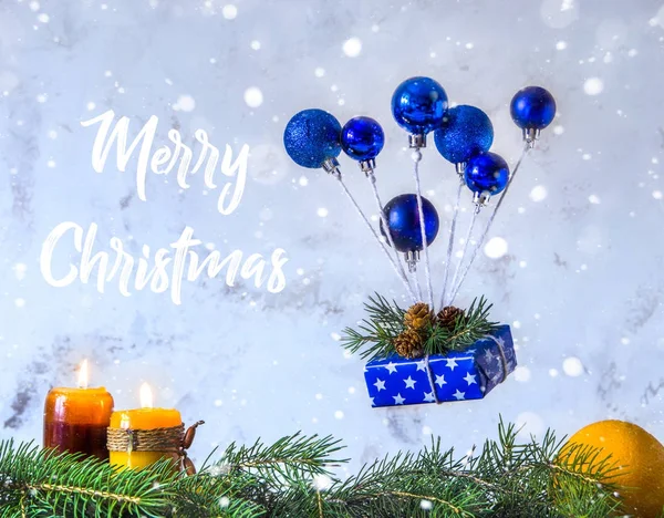 Merry Christmas card. Holiday and celebration concept. Air ballo — Stock Photo, Image