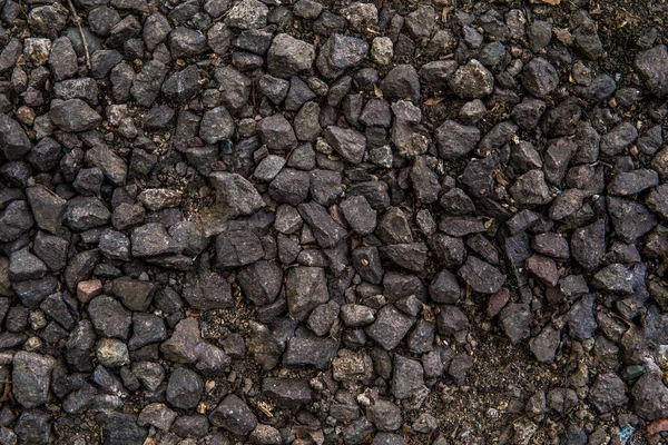 Gravel texture top view. Road black gravel — Stock Photo, Image