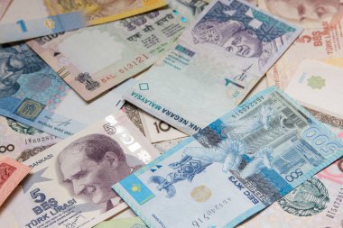 Renkli eski dünya kağıt para banknot arka plan