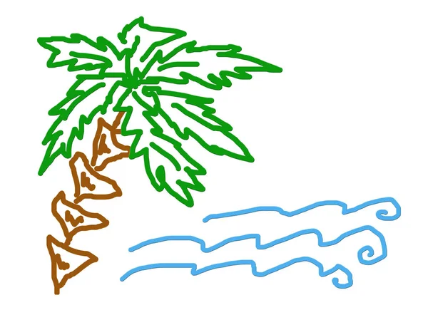 A palmeira na praia — Fotografia de Stock