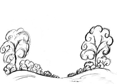 Beyaz bir arka plan ağaçlarda kar kaplı