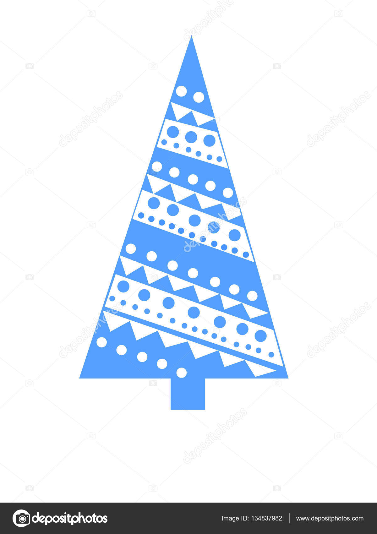 Albero di Natale blu triangolo geometrico disegno colorato — Foto di alexandrnina yandex