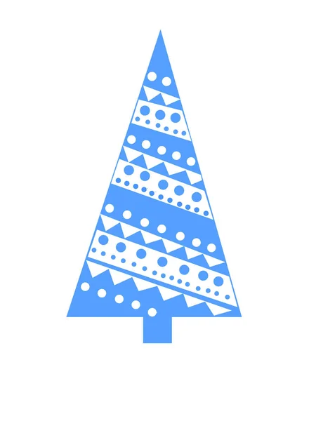 Modrý trojúhelníkový strom s geometrickým vzorem — Stock fotografie