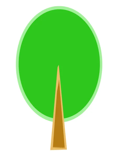 緑の王冠と様式化されたツリー — ストック写真