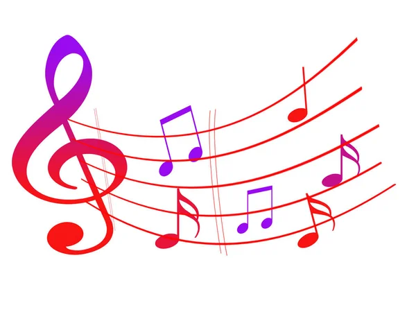 Treble clef and notes on white background