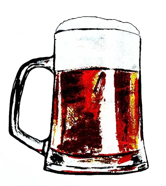 Tazza Birra Piena Birra — Foto Stock