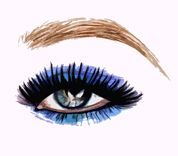 Painted Female Eye White Background — Stok fotoğraf