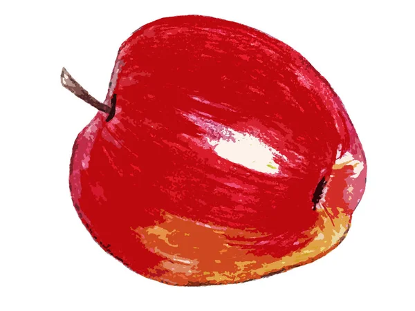 Ein Großer Roter Apfel Auf Weißem Hintergrund — Stockfoto