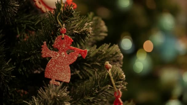 Decoratie van Kerstmis speelgoed — Stockvideo