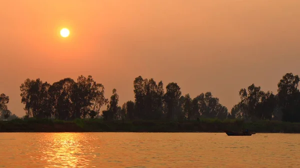 湄公河流域日落 — 图库照片