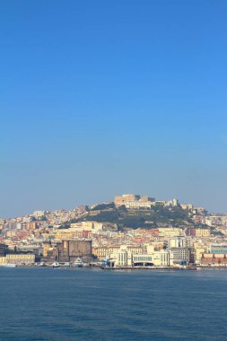 Naples, İtalya - 31 Mart 2017: Skyline İtalyan şehir, Napoli, İtalya