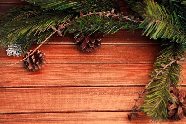 Weihnachten Hintergrund auf Holz. Geschenk und Marshmallows — Stockfoto