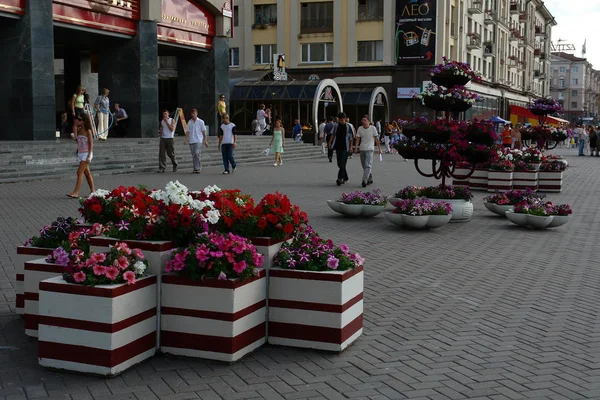 Ulice Zabytki Architektura Mińsku Dziedzictwo Komunistyczne — Zdjęcie stockowe