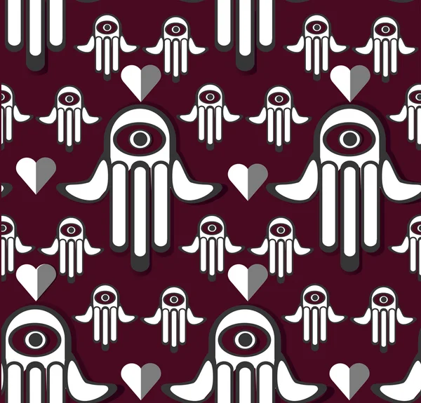 Hamza el seamless modeli. şarap renkli vektör arka plan