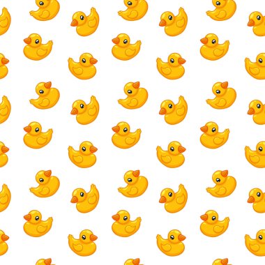 seamless modeli lastik ördek oyuncak, vektör çizim, karikatür