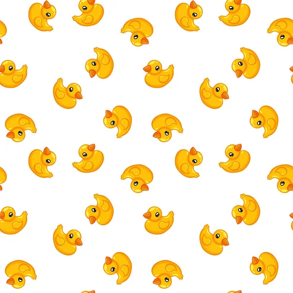 Jouet de canard en caoutchouc sans couture, illustration vectorielle, dessin animé — Image vectorielle