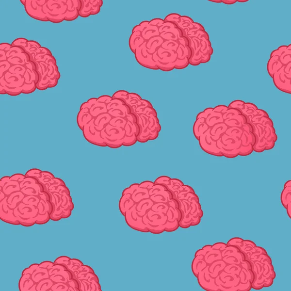 Seamless modeli pembe beyin üzerinde mavi arka plan, vektör çizim