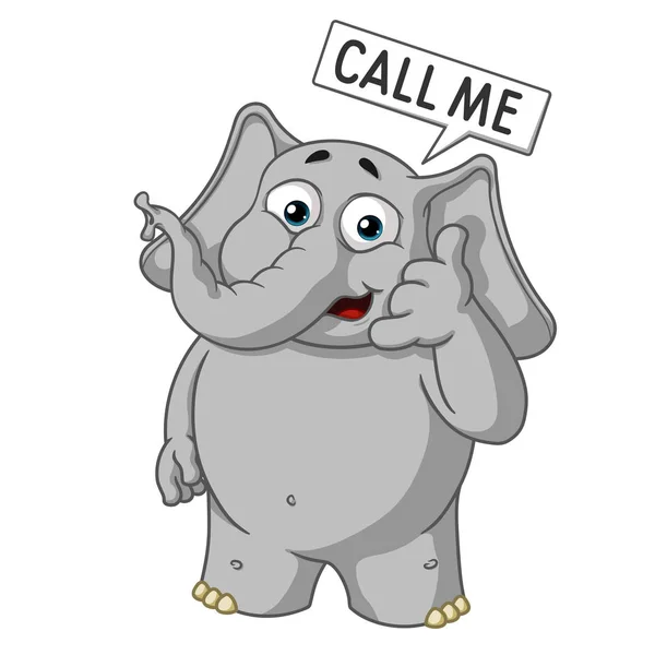 Büyük koleksiyon vektör çizgi film karakterleri izole bir arka plan üzerinde fil. Beni ara. Aramanı istiyor. 