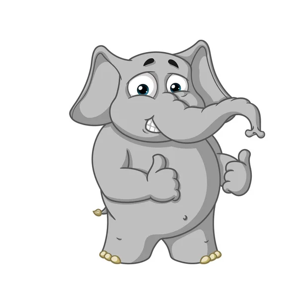 Nagy gyűjteménye vektor rajzfilmfigurák az elefántok egy elszigetelt háttér. Azt mutatja, szereti — Stock Vector