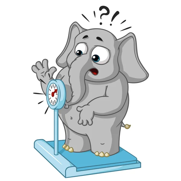 Büyük koleksiyon vektör çizgi film karakterleri izole bir arka plan üzerinde fil. Ölçekler üzerinde ağırlığını koydu