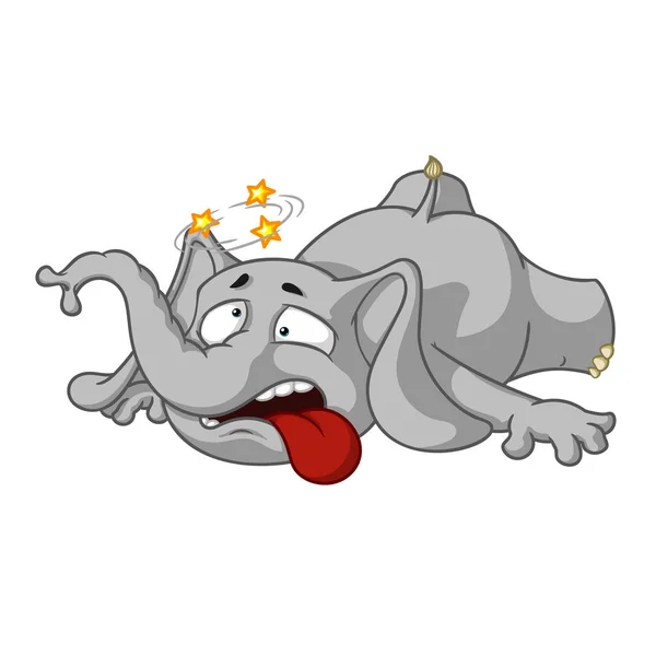 Fil. Karakter. Sonbahar. Hata yapmak için. İzole filler büyük koleksiyonu. Vektör, çizgi film.