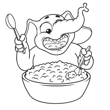 Fil. Karakter. İstiyor-istiyor. Güçlü bir istek. İzole filler büyük koleksiyonu. Vektör, çizgi film.